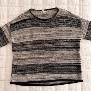 Eileen Fisher - Size S - Black and Gray Knit Sweater